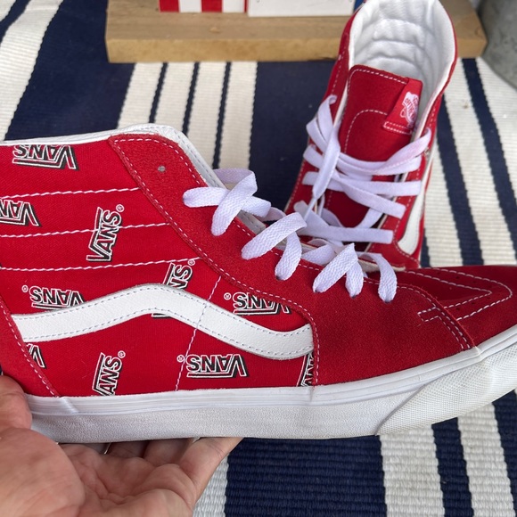 Vans red and white high tops - Picture 4 of 5
